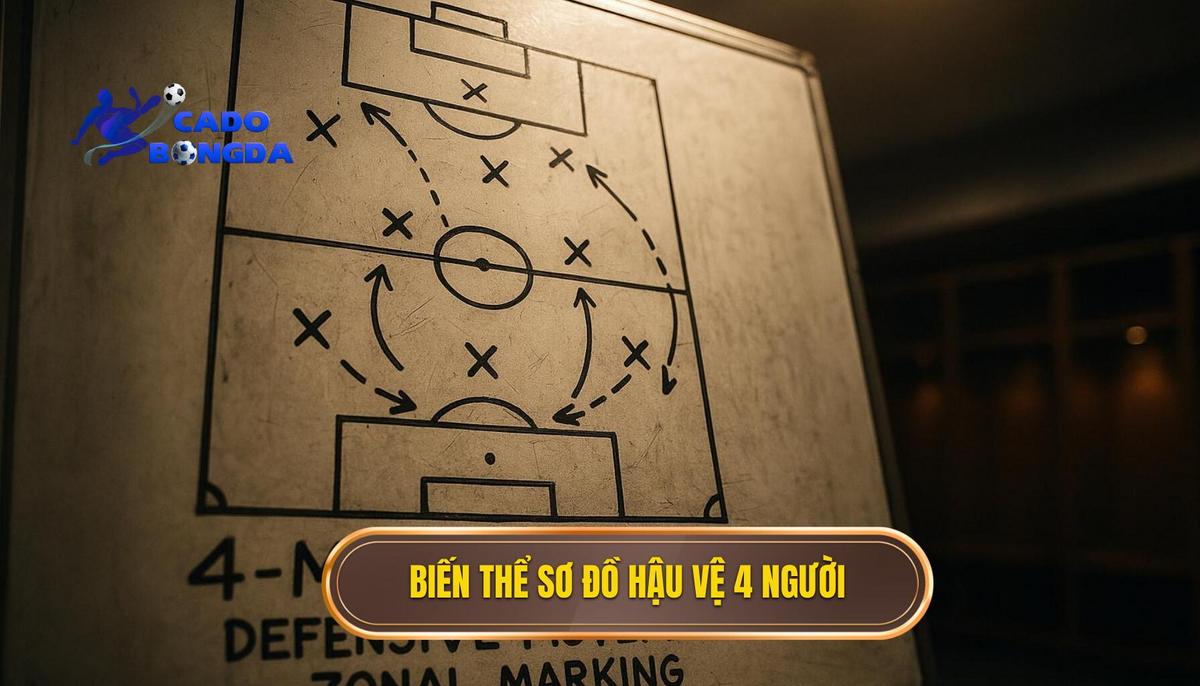 Các biến thể phổ biến nhất của sơ đồ hậu vệ 4 người